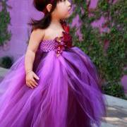 Flower girl dress Eggplant and Purple , baby tutu dress, toddler tutu dress, wedding, birthday, Newborn, 2t,3t,4t,5t