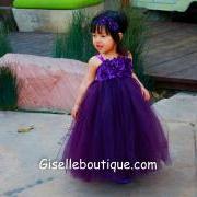 Flower girl dress Eggplant ,Plum tutu dress, baby tutu dress, toddler tutu dress, wedding, birthday, Newborn, 2t,3t,4t,5t