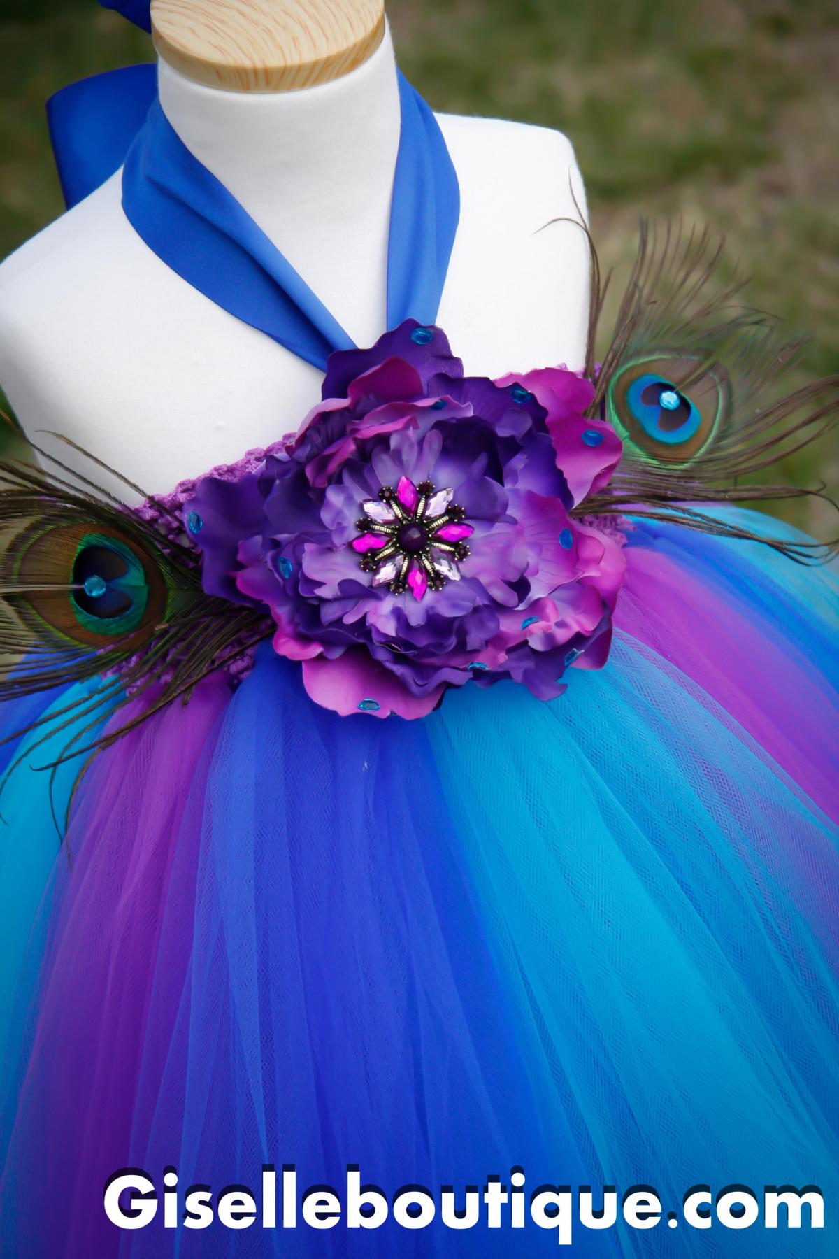Flower Girl Dress. Peacock Inspired Tutu Dress Series Ii , Baby Tutu Dress, Toddler Tutu Dress, Wedding, Birthday, Newborn, 2t,3t,4t,5t