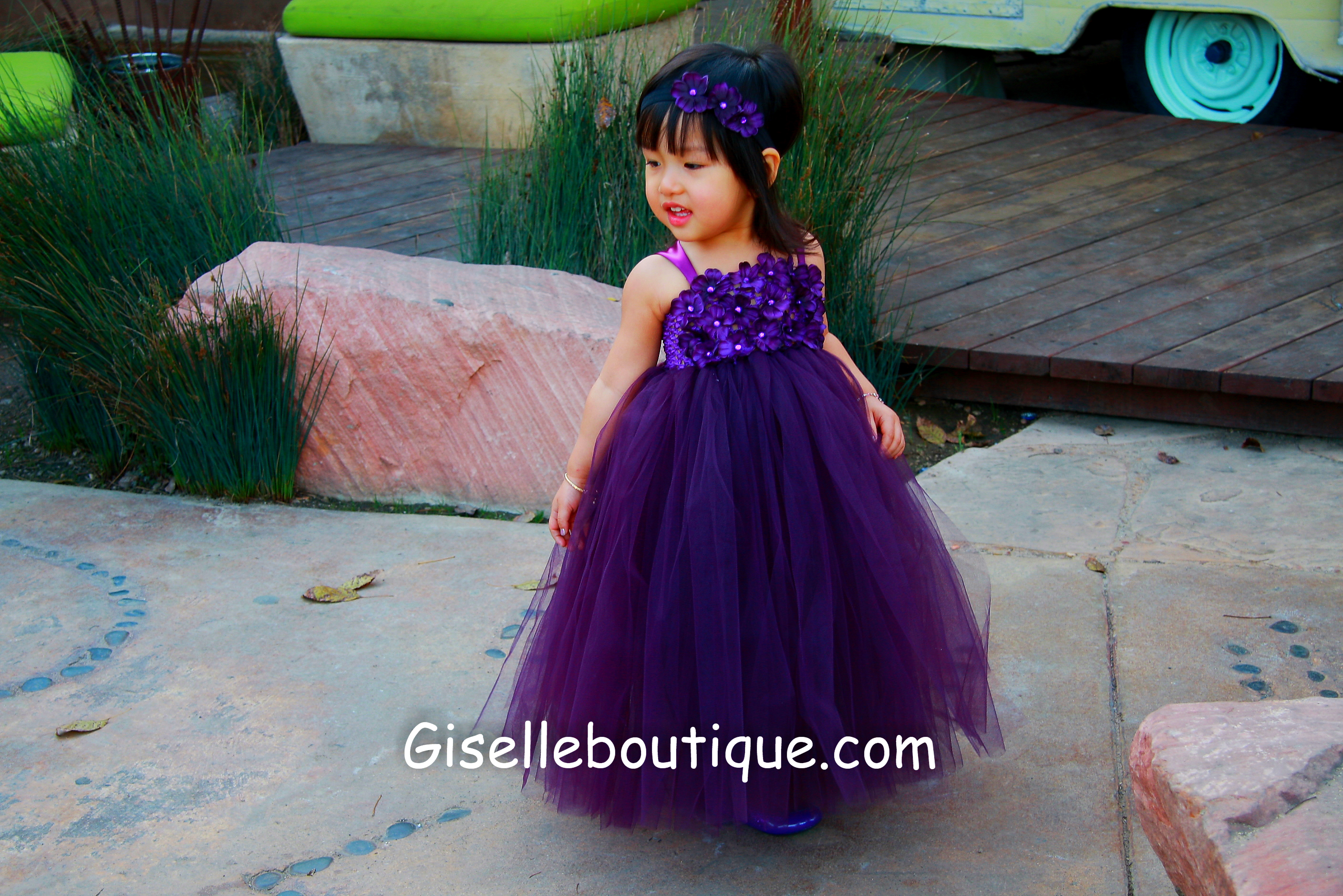 Flower Girl Dress Eggplant Plum Tutu Dress Baby Tutu Dress